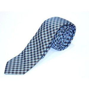 STRELLSON Check PATTERNED Suit Tie BROWN Turquoise WHITE Cravate SILK Italy $98